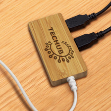 Load image into Gallery viewer, Custom Printed Bamboo USB Hub with Logo
