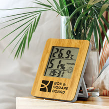Load image into Gallery viewer, Custom Printed Bamboo Weather Station with Logo
