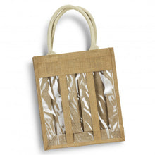 Load image into Gallery viewer, Serena Jute Triple Wine Carrier
