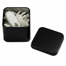 Load image into Gallery viewer, Custom Printed Square Golf Accessories Tin Black with Logo 
