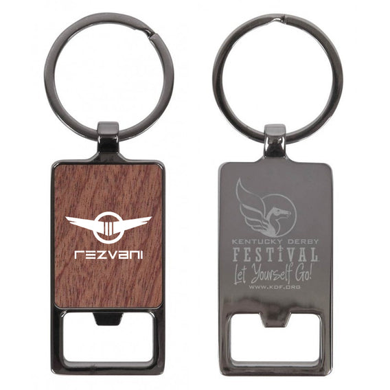 Custom Printed Axil Rectangle Keychain with Logo