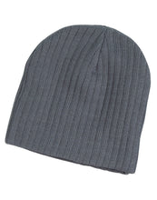 Load image into Gallery viewer, Custom Printed [CH62] Acrylic knit beanie with cable row feature with Logo
