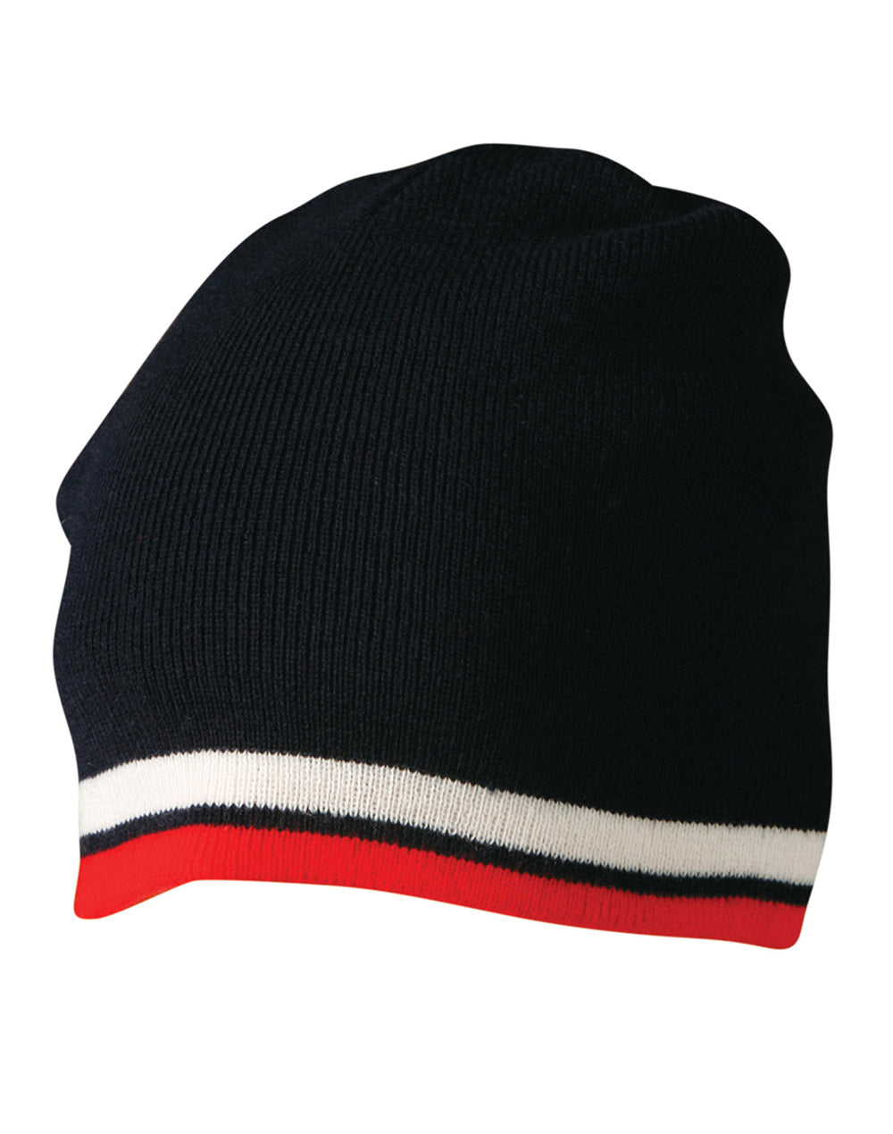 Custom Printed [CH63] Knitted 100% acrylic contrast stripes beanie with Logo