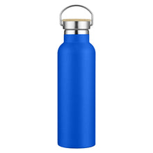 Load image into Gallery viewer, royal blue bamboo lid custom printed promotional drink bottles
