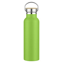 Load image into Gallery viewer, lime green bamboo lid custom printed promotional drink bottles
