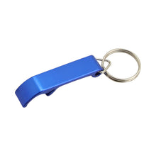 Load image into Gallery viewer, blue premium custom printed promotional bottle opener key rings
