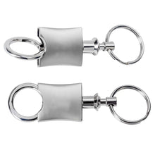 Load image into Gallery viewer, silver snap apart custom printed promotional key rings
