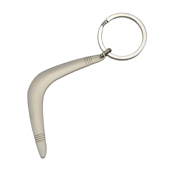 silver boomerang custom printed promotional key rings