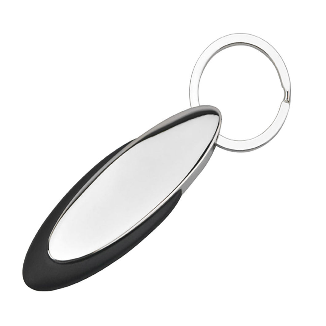 silver swish custom printed promotional key rings