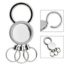 Load image into Gallery viewer, silver multi ring custom printed promotional key rings
