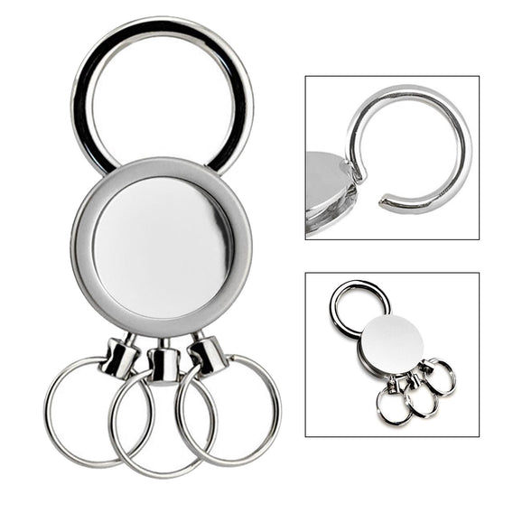 silver multi ring custom printed promotional key rings