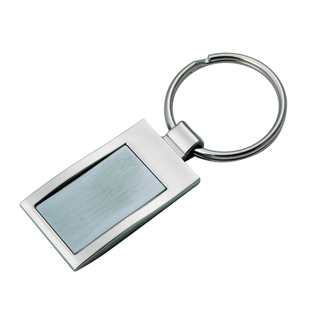 silver square custom printed promotional key rings