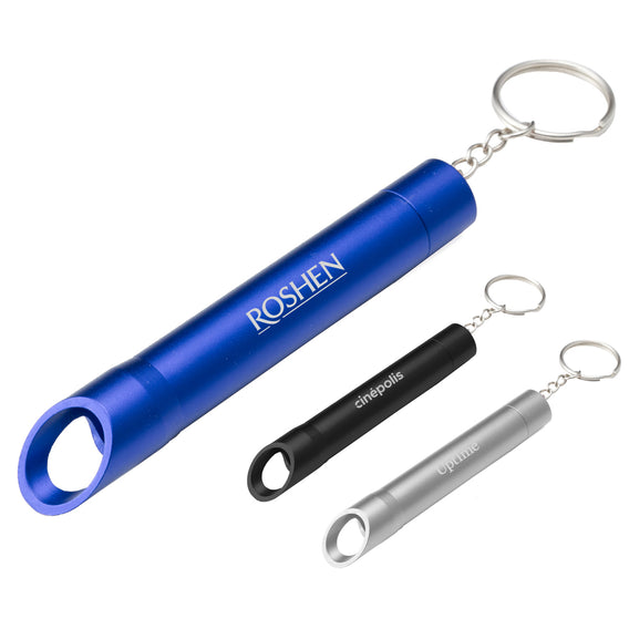 Custom Printed Pop Light Bottle Opener Keychain with Logo