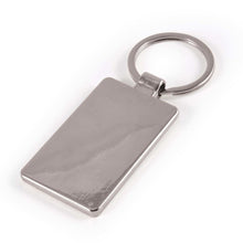 Load image into Gallery viewer, Rectangle Bamboo Zinc Keytag
