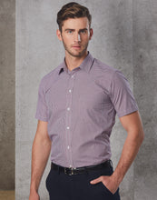 Load image into Gallery viewer, [M7340S] Men&#39;s Two Tone Mini Check S/S Shirt
