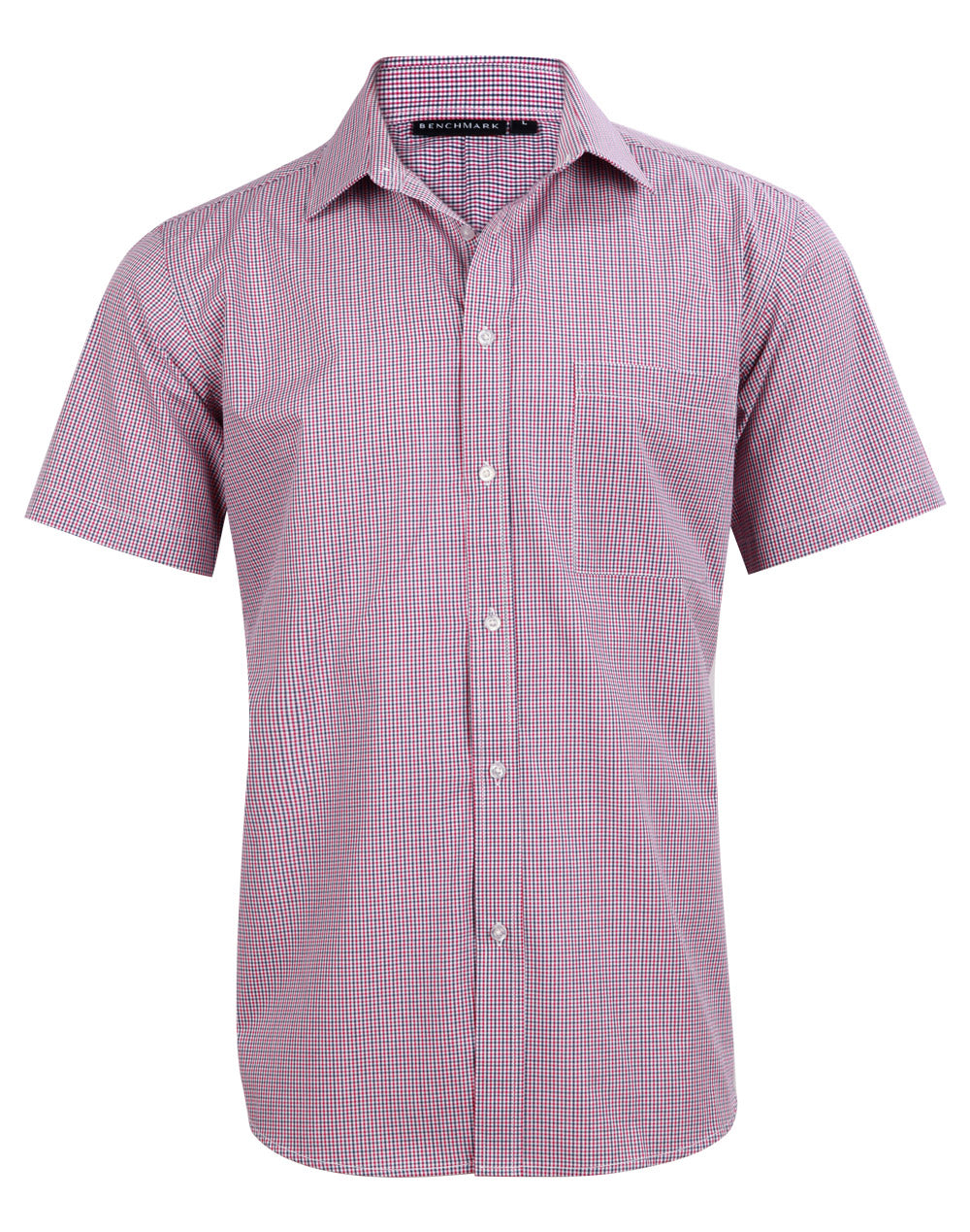 [M7340S] Men's Two Tone Mini Check S/S Shirt