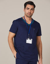 Load image into Gallery viewer, [M7650] Men&#39;s Contrast Colour S/S Scrub Top
