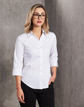 Load image into Gallery viewer, [M8030Q] Women&#39;s Fine Twill 3/4 Sleeve Shirt
