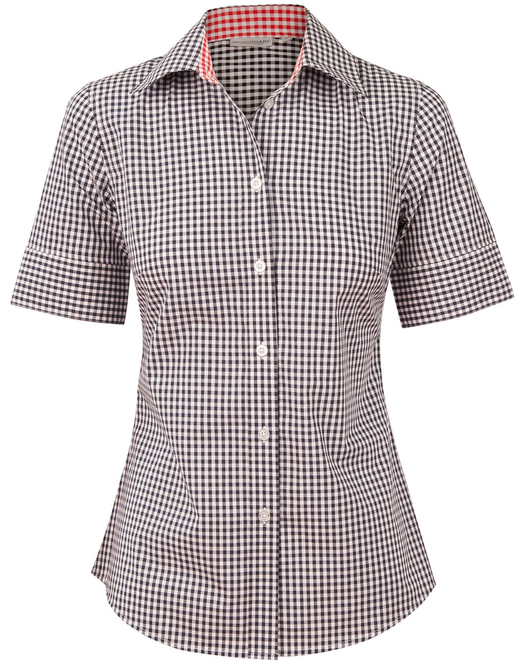 [M8330S] Women's Gingham Check S/S Shirt