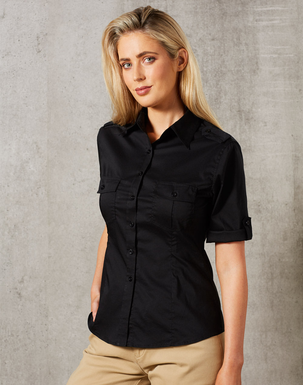 [M8911] Women's Short Sleeve Military Shirt