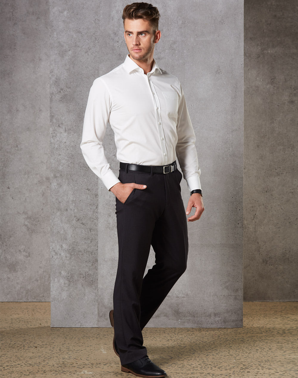 [M9300] Men's Stretch Wool Blend Pants