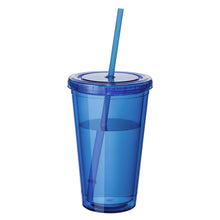 Load image into Gallery viewer, blue leak tight custom printed promotional plastic mugs
