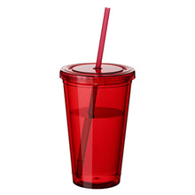 Load image into Gallery viewer, red leak tight custom printed promotional plastic mugs
