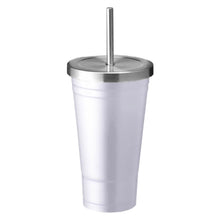 Load image into Gallery viewer, white easy carry tumbler custom printed promotional stainless steel mugs
