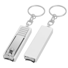 Load image into Gallery viewer, white nail clipper custom printed promotional key rings
