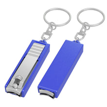 Load image into Gallery viewer, blue nail clipper custom printed promotional key rings
