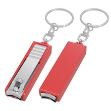 Load image into Gallery viewer, red nail clipper custom printed promotional key rings
