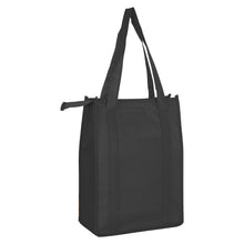 Load image into Gallery viewer, black zipped lid custom printed promotional cooler bags
