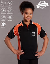 Load image into Gallery viewer, [PS61K] Kid&#39;s Cooldry Contrast Polo With Sleeve Panel
