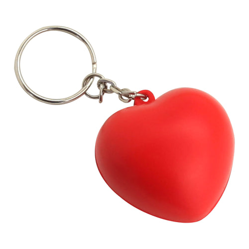 Custom Printed Stress Heart Key Ring with Logo