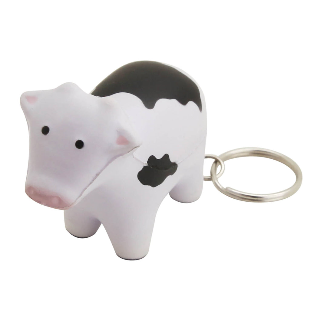 Custom Printed Stress Cow Key Ring with Logo