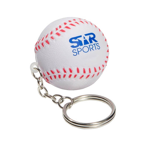 Custom Printed Stress Baseball Key Ring with Logo