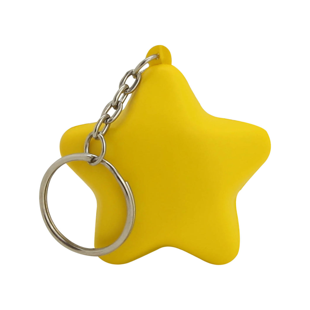 yellow star premium custom printed promotional stress key rings