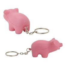 Load image into Gallery viewer, pink pig custom printed promotional stress key rings
