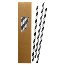 Load image into Gallery viewer, black eco friendly custom printed promotional reusable straws
