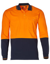 Load image into Gallery viewer, [SW36] Hi-Vis Cotton Two Tone L/S Safety Polo
