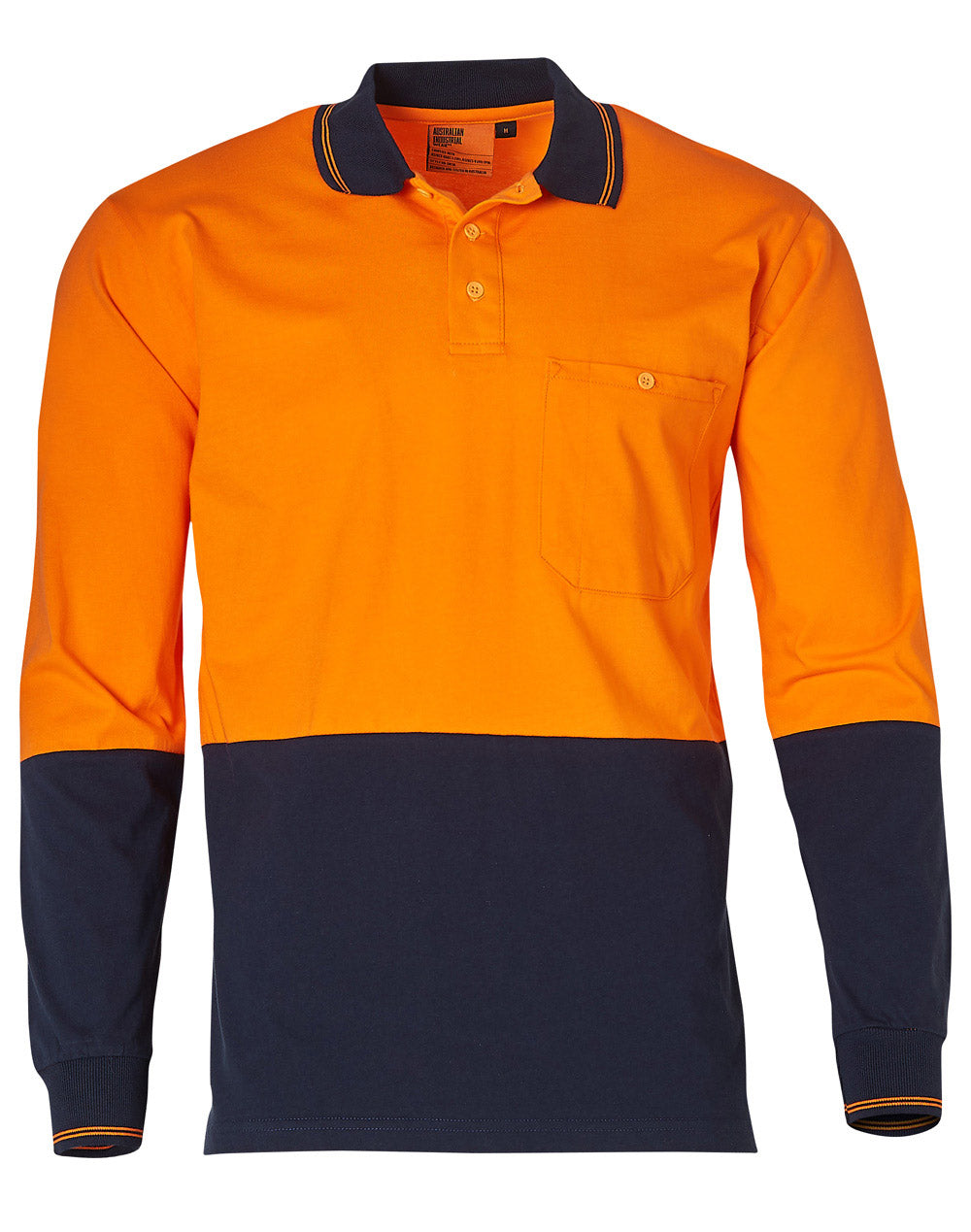 [SW36] Hi-Vis Cotton Two Tone L/S Safety Polo