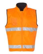 Load image into Gallery viewer, [SW49] Hi-Vis Reversible Mandarine Collar Safety Vest With 3M Tapes
