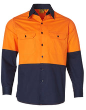 Load image into Gallery viewer, [SW58] Hi-Vis two tone Cool-Breeze L/S cotton work shirt
