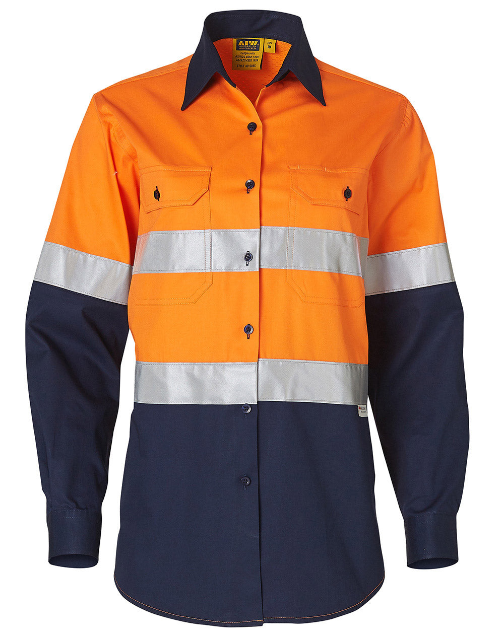 [SW65] Ladies' Hi-Vis L/S Safety Shirt 3M Tape